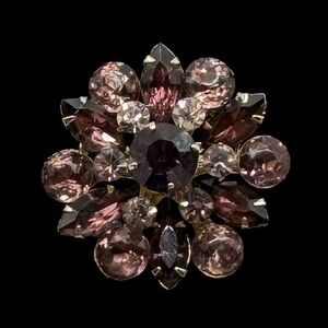 CORO Vintage Purple Crystal Brooch